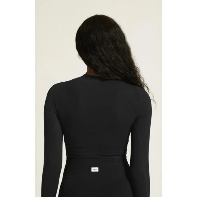 Craft Collective Rib Cropped LS W 1916014 dámský top - černá (999000)