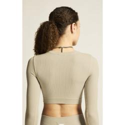 Craft Collective Rib Cropped LS W 1916014 dámský top - hnědá (608000)