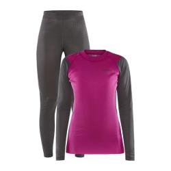 Craft CORE Warm Baselayer W 1909708 dámský set POUZE M - černá (VÝPRODEJ)