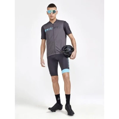 Craft Endur Bib C4 1910529 pánské cyklokalhoty - tmavě šedá se světle modrou (992327)