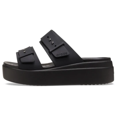 Crocs Brooklyn Buckle Low Wedge W black dámské sandály