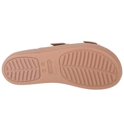 Crocs Brooklyn Buckle Low Wedge W latte dámské sandály