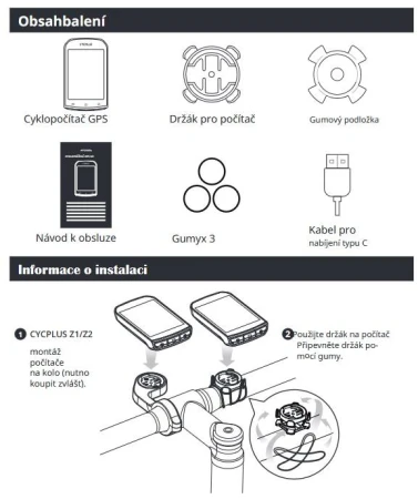 Cycplus GPS cyklocomputer M1