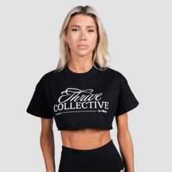 GymBeam Dámské cropped tričko Thrive Black GymBeam Dámské cropped tričko Thrive Black