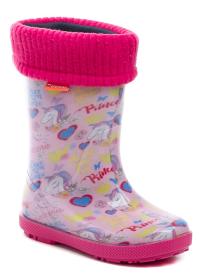 Demar 0048AL detské ružové gumáky s jednorožcom