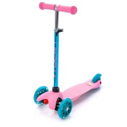 Meteor Tucan růžovo-modrá dětská tříkolová koloběžka