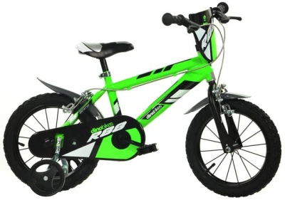 Dino Rap 414U zelené dětské kolo + reflexní sada