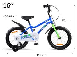 RoyalBaby Chipmunk MK modrá 16 dětské kolo + blikačky zdarma