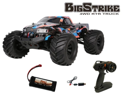 DF models BigStrike monster truck 1:10 RTR ALU podvozek, omezení výkonu pro děti