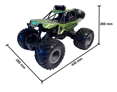 DF models DF JUMBO FOOT V2 Off Road 1:10 RTR, zelená, LED světla, zvuky