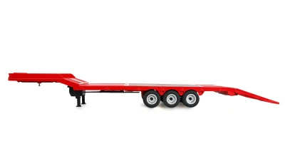 DF models červený třínápravový podvalníkový návěs pro modely Scania v měřítku 1:18