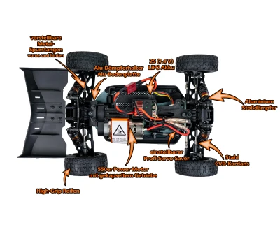DF models RC buggy Z06 B2 1:14 RTR Tuningový 60km/h nastavitelný výkon