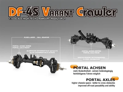 DF models DF-4S Variant 1:10 RTR šedá metalíza, LED, naviják, dvourychlostní převodovka RC crawler