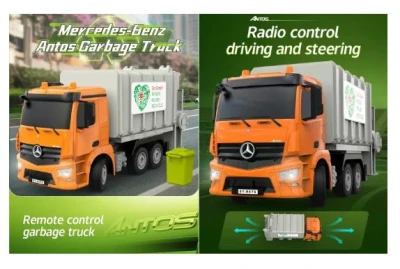 DOUBLE E Mercedes-Benz oranžové 1/26 RC popelářské auto