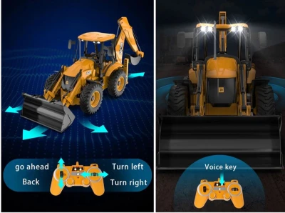Double E JCB 4CX žlutý 1:20 RTR RC traktorbagr