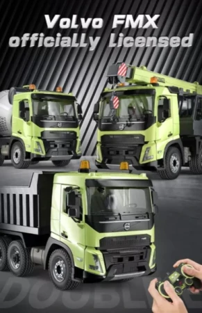 DOUBLE E VOLVO FMX Construction sada 3 RC modelů nákladních vozidel