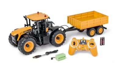 Double Eagle JCB FASTRAC 4200 žlutý RC traktor s dálkově ovladatelným valníkem