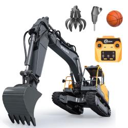 DoubleE RC bagr VOLVO EC160E 1:16 17 kanálů LED zvuky RTR sada app na programování + sleva 400,- na příslušenství