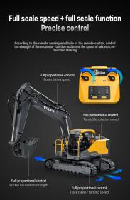 DoubleE RC bagr VOLVO EC160E 1:16 17 kanálů LED zvuky RTR sada app na programování + sleva 400,- na příslušenství
