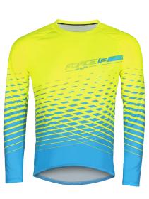 Force MTB ANGLE fluo-modrý cyklodres - dl. rukáv