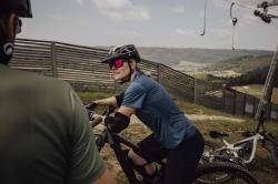 Force MTB MOUNT LADY modrý dámsky dres - kr. rukáv