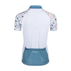 Force ROCK LADY bílo-tyrkysový dámský cyklodres - kr. rukáv