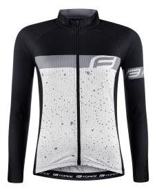 Force SPRAY LADY bílo-černý dámský cyklodres - dl. rukáv Force SPRAY LADY bílo-černý dámský cyklodres - dl. rukáv