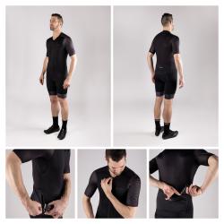 Force STREAM černý pánský cyklodres - krátký rukáv