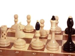 Drevené šachy.cz Česká klubovka Original s drevenou intarzovanou šachovnicou