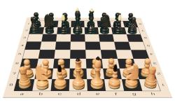 Drevene sachy.cz Klasická klubovka komplet s rolovací šachovnicí a sáčkem