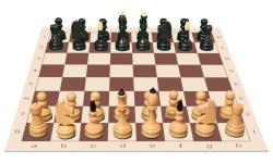 Drevene sachy.cz Klasická klubovka komplet s rolovací šachovnicí a sáčkem