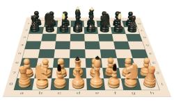 Drevene sachy.cz Klasická klubovka komplet s rolovací šachovnicí a sáčkem