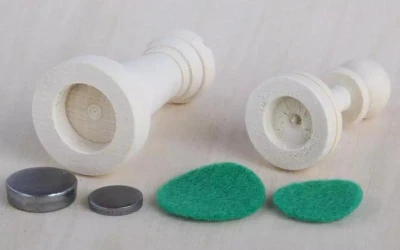 Kreativní sada č. 5 přírodní dřevěná šachová souprava na vlastní malování