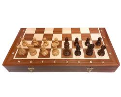Drevene sachy.cz Šachy Staunton Nefertiti s intarzovanou skládací šachovnicí