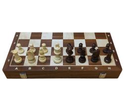 Dřevěné šachy.cz Šachy turnajové č.5 s intarzovanou šachovnicí
