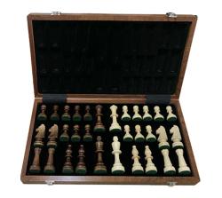 Dřevěné šachy.cz Šachy turnajové č.5 s intarzovanou šachovnicí