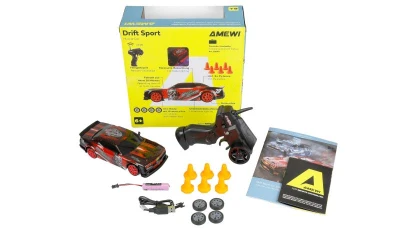 Amewi Drift Sport Muscle Car červené 4WD 1:24 RTR RC driftovací auto