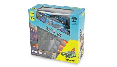 Amewi Drift Sport Muscle Car modré 4WD 1:24 RTR RC driftovací auto