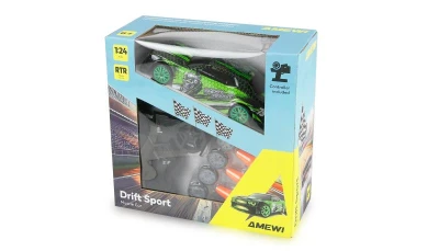 Amewi Drift Sport Muscle Car zelené 4WD 1:24 RTR RC driftovací auto