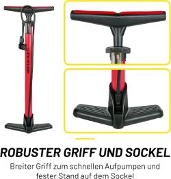 Dunlop Podlahová pumpa na kolo i míče červená 180 PSI