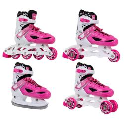 Enero 4v1 ružové detské korčule