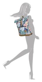 Enrico Benetti Santiago 15[34] Notebook Backpack Dark Blue Floral batoh
