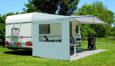 Eurotrail 240x180 cm světle šedá univerzální bočnice k přístřešku s oknem