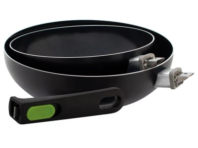 Eurotrail černá 24 cm menší wok pánev s odnímatelným držadlem