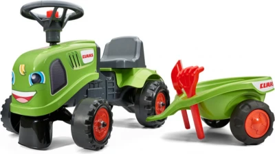 Falk Odrážedlo 212C Baby Claas s vlečkou a lopatkou s hrabičkami