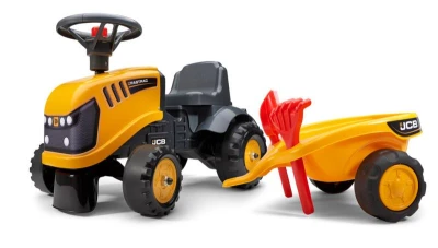 Falk Odrážedlo 215C Baby JCB žlutý s vlečkou a lopatkou s hrabičky Falk Odrážedlo 215C Baby JCB žlutý s vlečkou a lopatkou s hrabičky