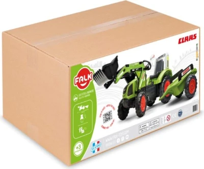 Falk Šlapací traktor 1040 Clas Arion 430 s nakladačem a vlečkou