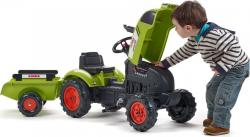 Falk Šlapací traktor 2041C Claas Arion s vlečkou a otevírací kapotou