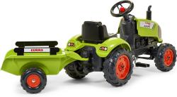 Falk Šliapací traktor 2041C Claas Arion s vlečkou a otváracou kapotou