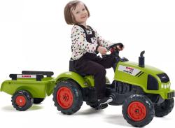 Falk Šliapací traktor 2041C Claas Arion s vlečkou a otváracou kapotou